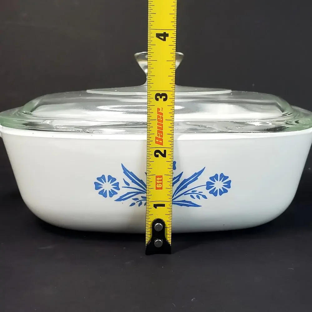 Vtg Corning Ware Casserole Dish Blue Cornflower 1 qt P-1-B Farmcore Country